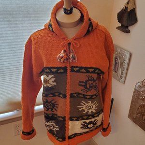 Vintage Elf Hooded ethnic sweater